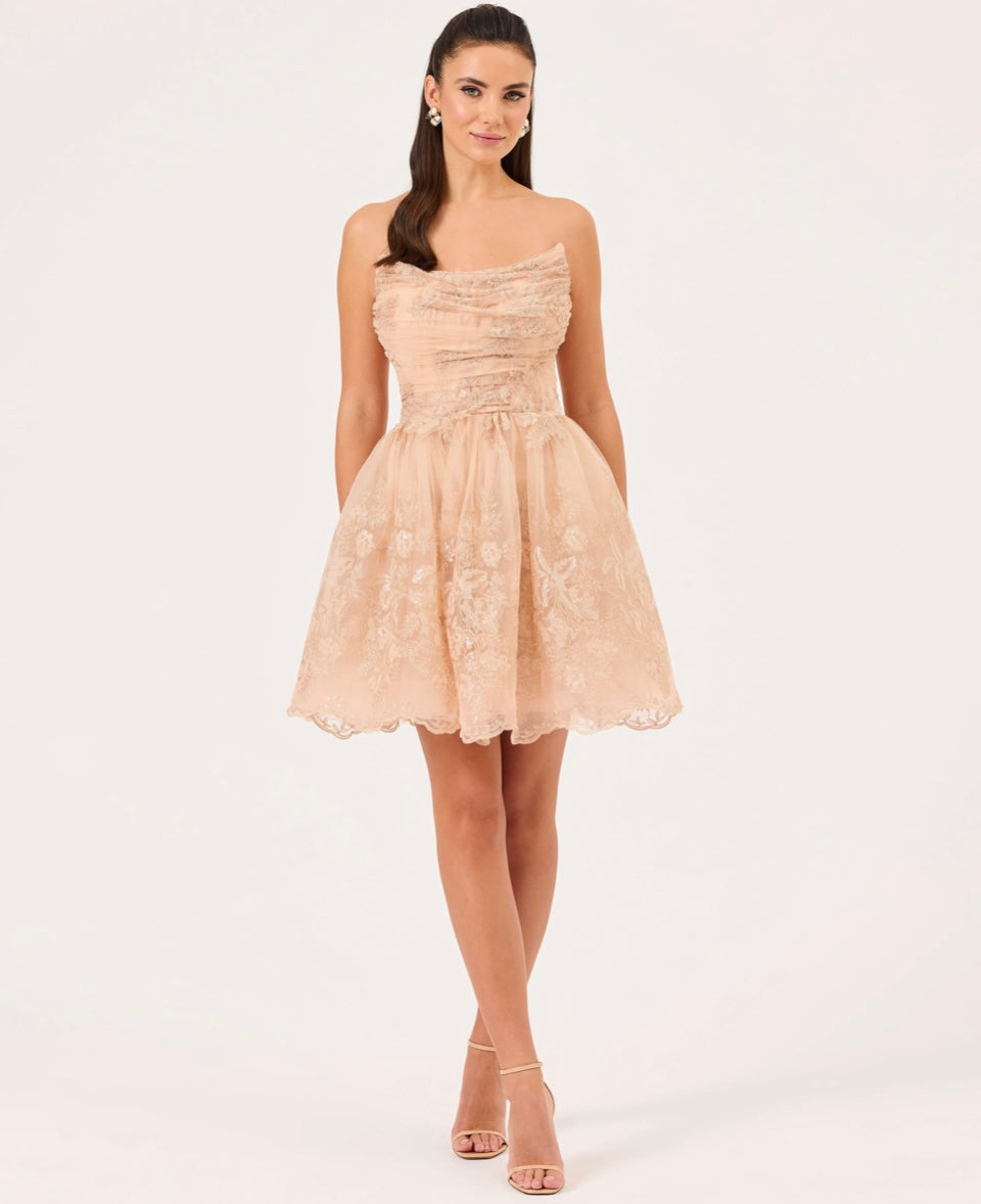 Mini blondekjole med paljetter